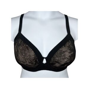 Soma Lightest Lift Perfect Coverage Bra sz 38DDD * Black Tan Spacer Foam T-Shirt